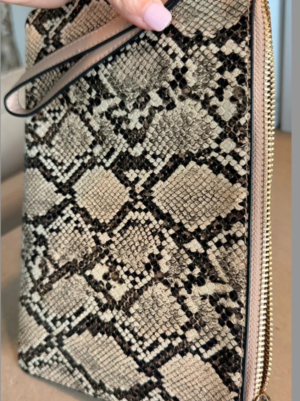 a new day snake print wristlet